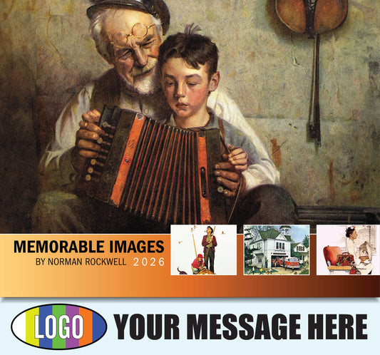 2026 Business Promo Calendar - Memorable Images by Norman Rockwell - Printed with your Logo, Name and message