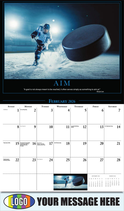 2026 Business Promotional Calendar - Motivational Quotes - AIM - February