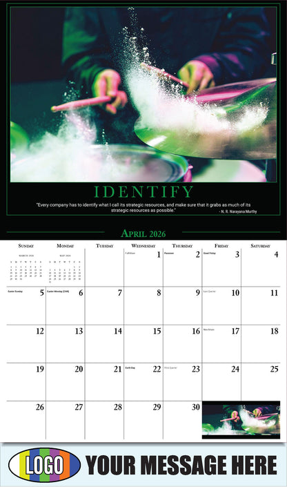 2026 Business Advertising Calendar - Motivational Quotes - IDENTIFY  - April