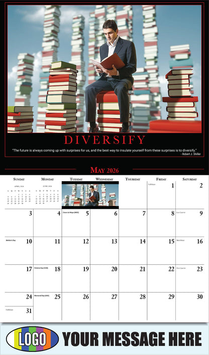 2026 Business Advertising Calendar - Motivational Quotes - DIVERSIFY  - May