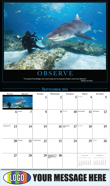 2026 Business Promo Calendar - Motivational Quotes - OBSERVE  - September