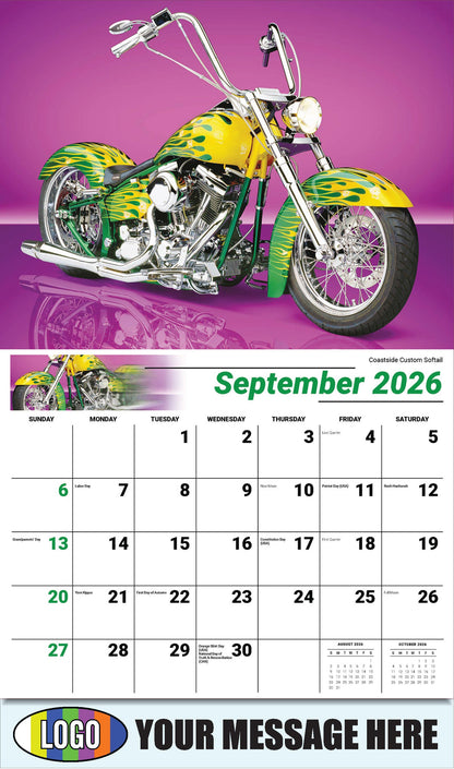 2026 Business Promo Calendar - Motorcycle Mania - Coastside Custom Softail - September