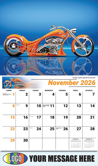 2026 Business Promotion Calendar - Motorcycle Mania - Chingon Cycles Special Construction - November