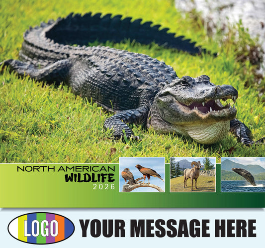 2026 Business Advertising Calendar - North American Wildlife - Printed with your Logo, Name and message