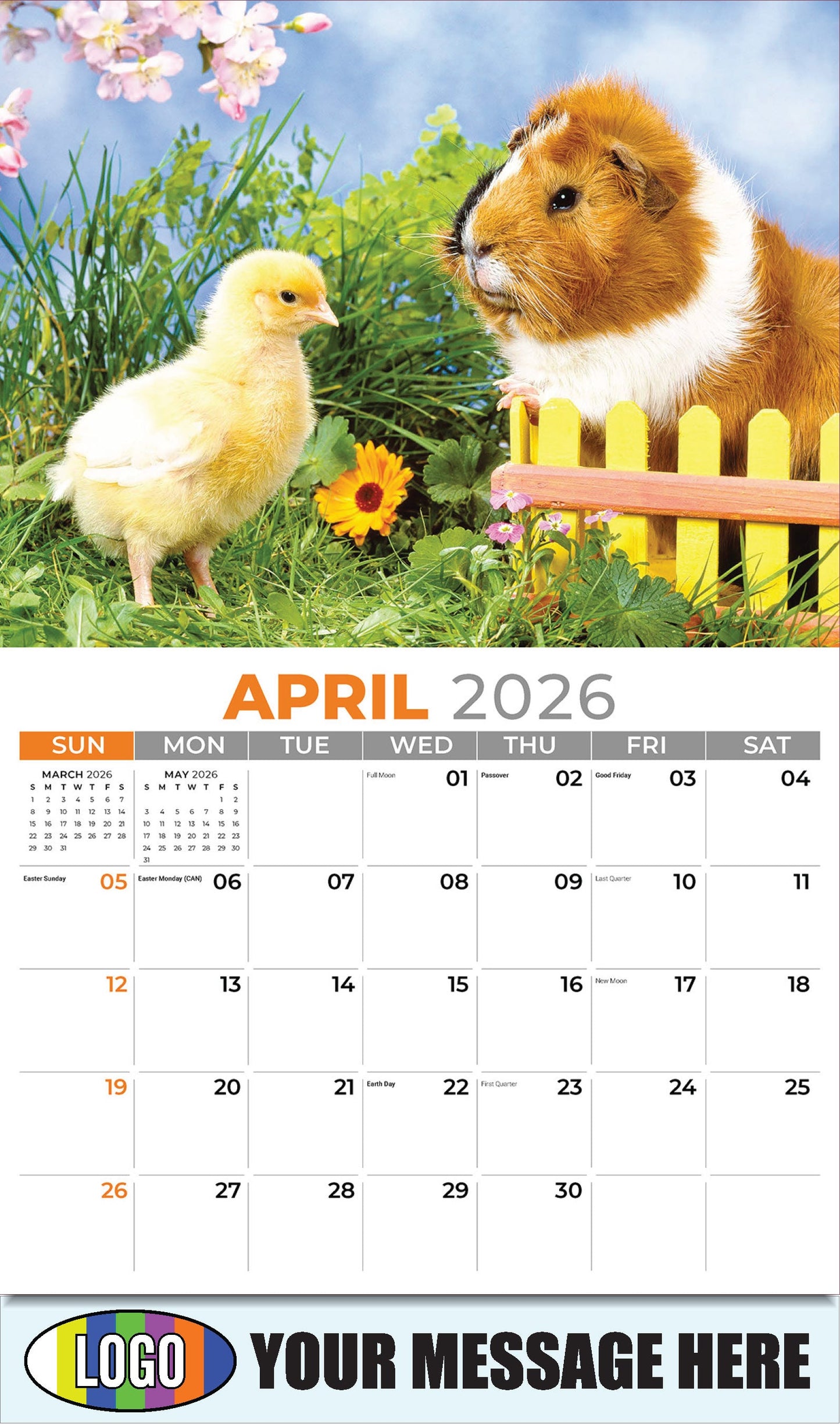 2026 Business Advertising Calendar  - Pets - April
