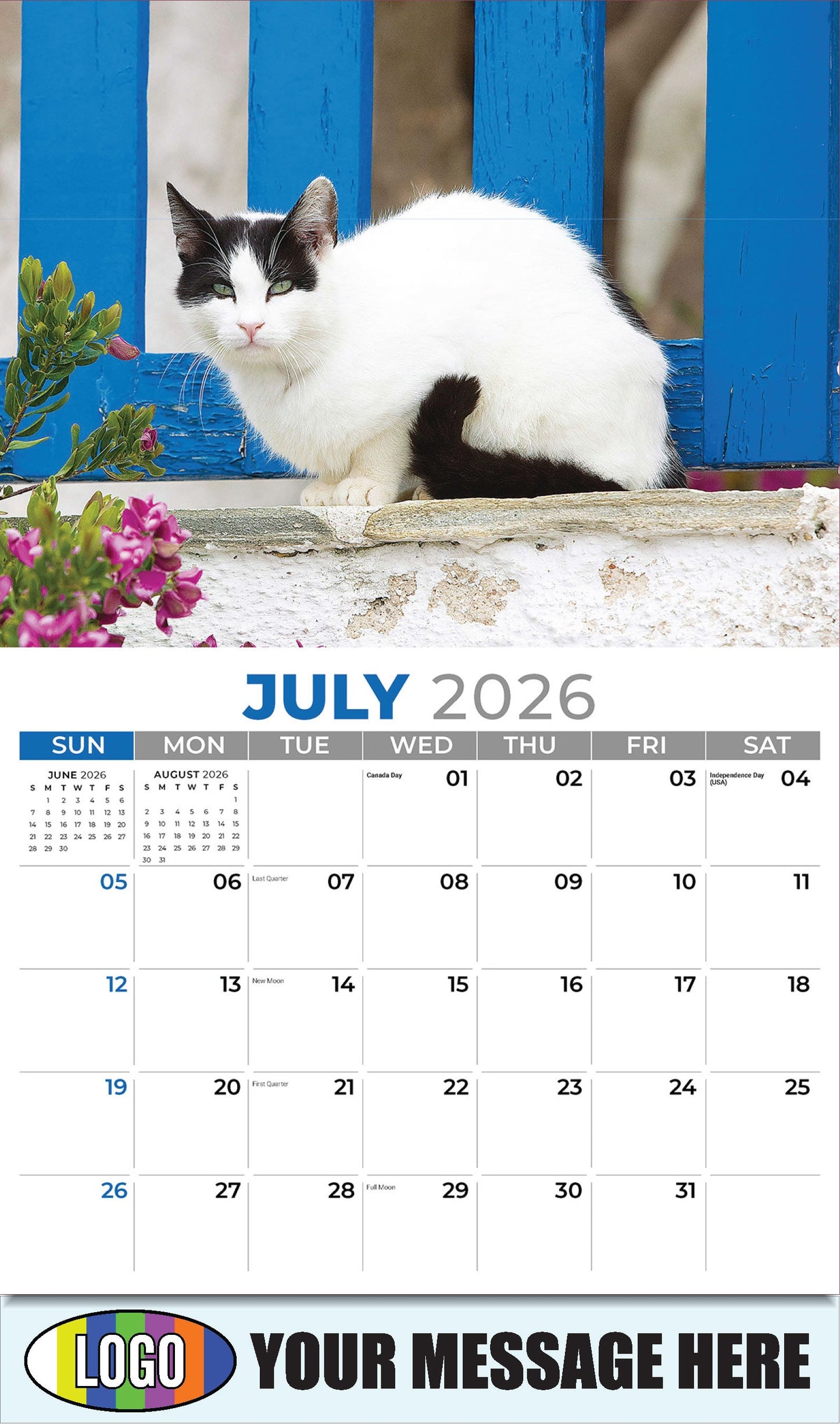 2026 Business Promo Calendar  - Pets - July