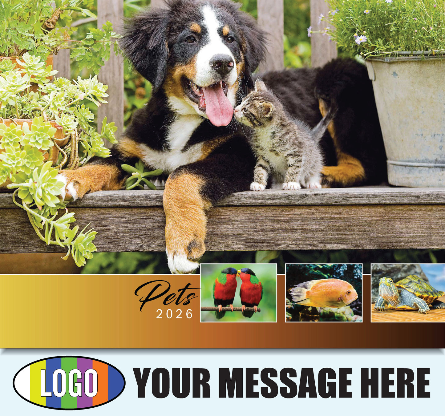 2026 Business Promo Calendar - Pets - Printed with your Logo, Name and message