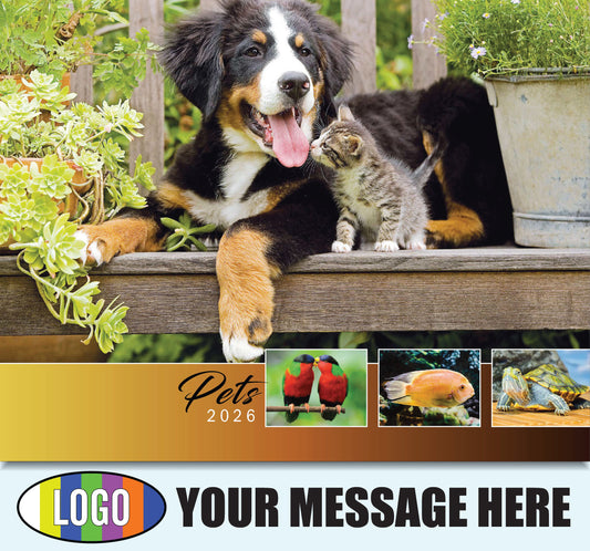 2026 Business Promo Calendar - Pets - Printed with your Logo, Name and message