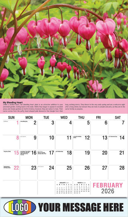 2026 Business Promotional Calendar Planet Earth - February - My Bleeding Heart: