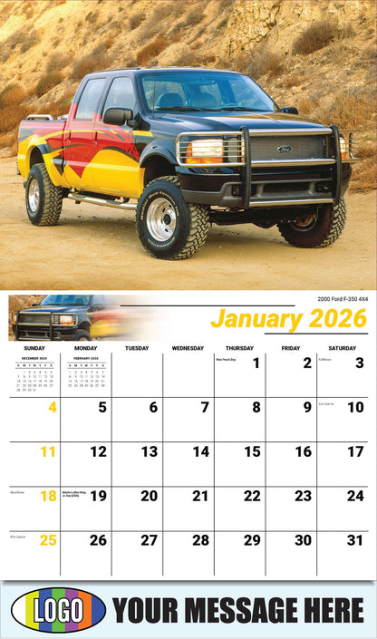 2026 Business Promotional Calendar - Pumped-Up Pickups - 2000 Ford F-350 4X4 - January