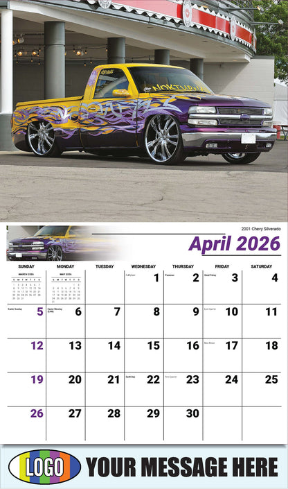 2026 Business Advertising Calendar - Pumped-Up Pickups - 2001 Chevy Silverado - April