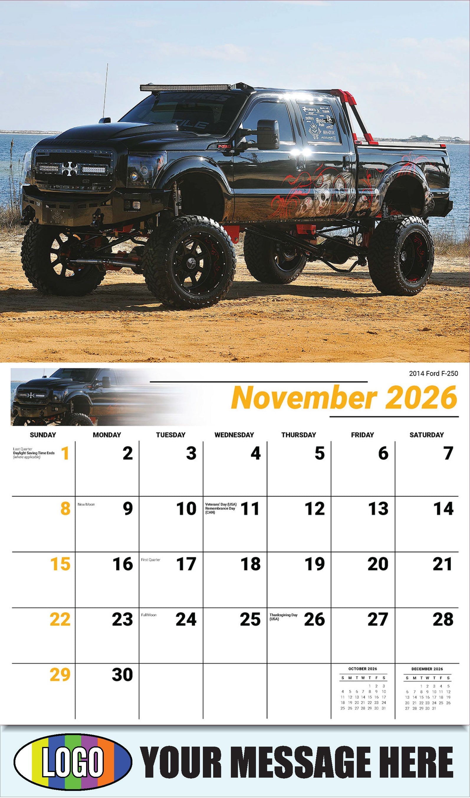 2026 Business Promotion Calendar - Pumped-Up Pickups - 2014 Ford F250 - November