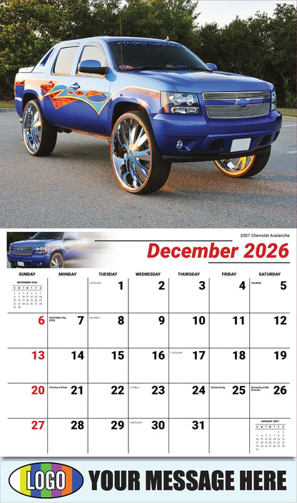 2026 Business Promotion Calendar - Pumped-Up Pickups - 2007 Chevrolet Avalanche - December