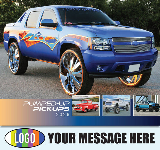 2026 Business Promotional Calendar - Pumped-Up Pickups - Printed with your Logo, Name and message