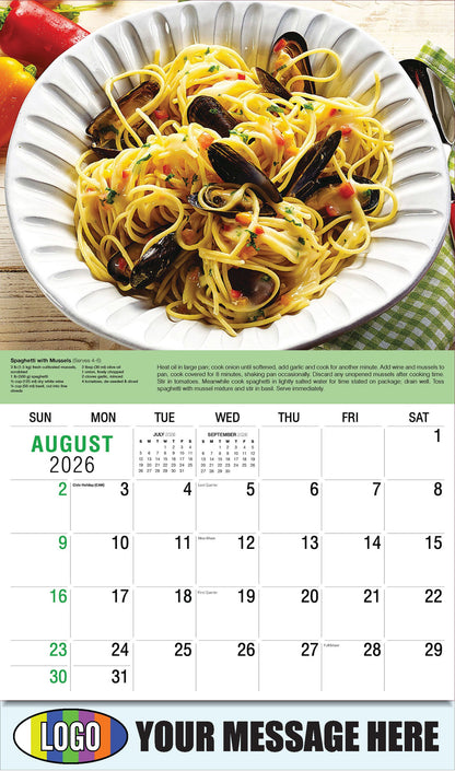 Spaghetti with Mussels - Recipe - 2026 Business Promo Calendar - August