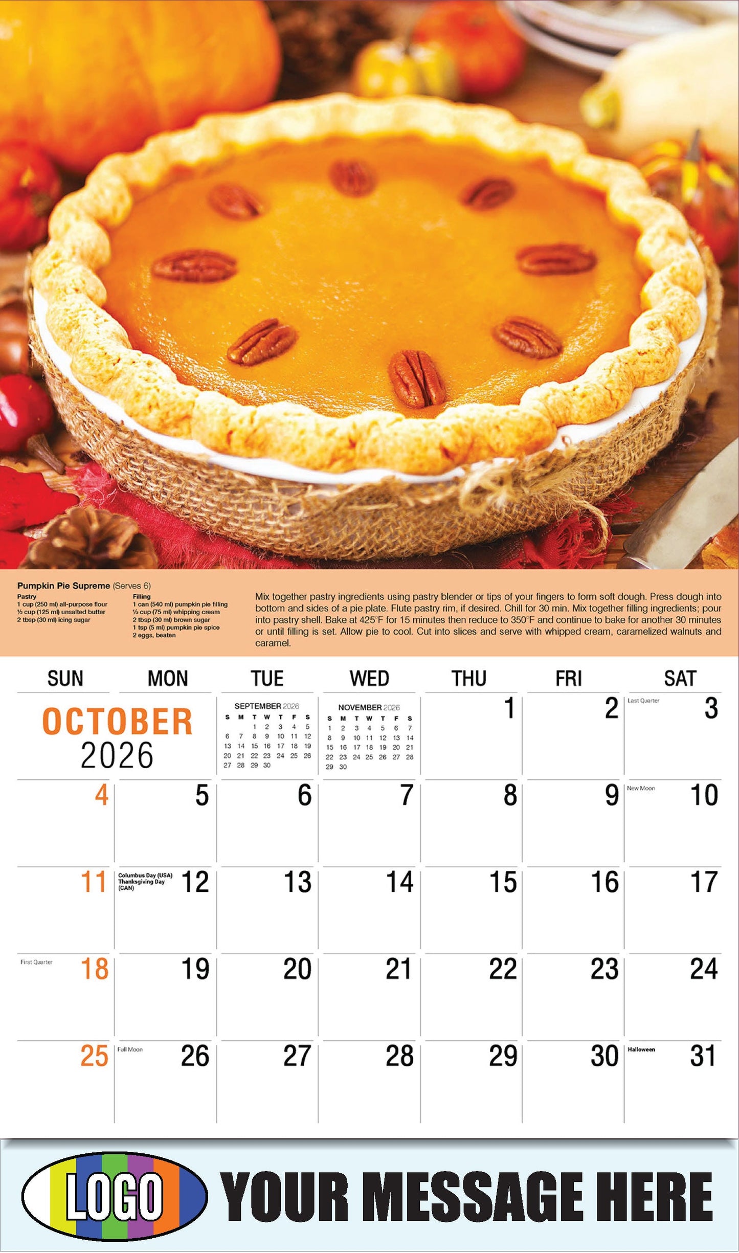 Stuffed Manicotti - Recipe - 2026 Business Promotion Calendar - October