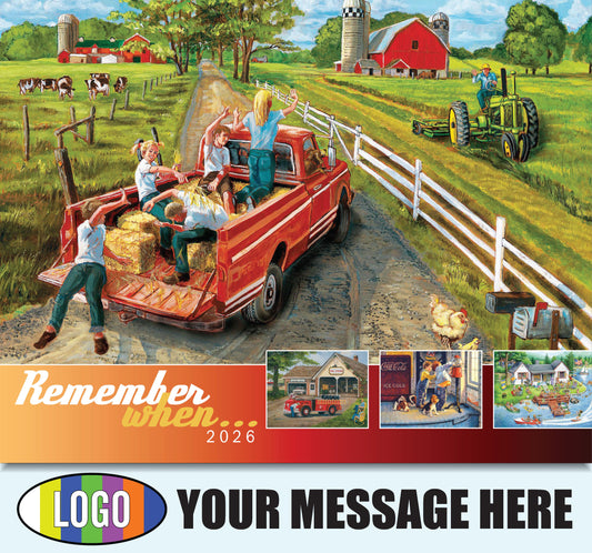 2026 Business Promo Calendar - Remember When - Printed with your Logo, Name and message
