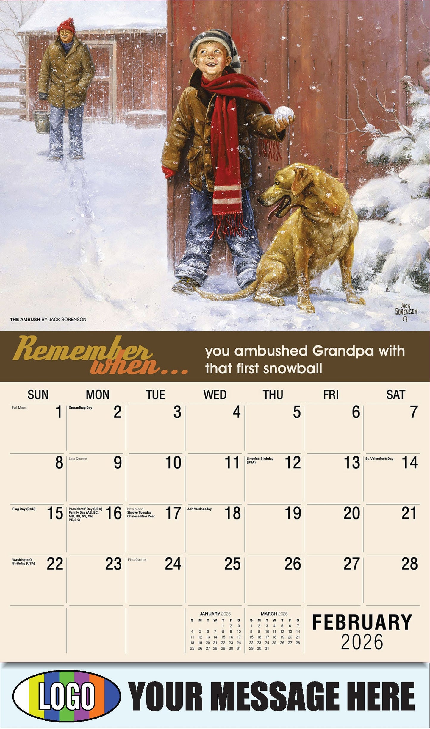 2026 Business Promotional Calendar - Remember When - The Ambush by Jack Sorenson - February