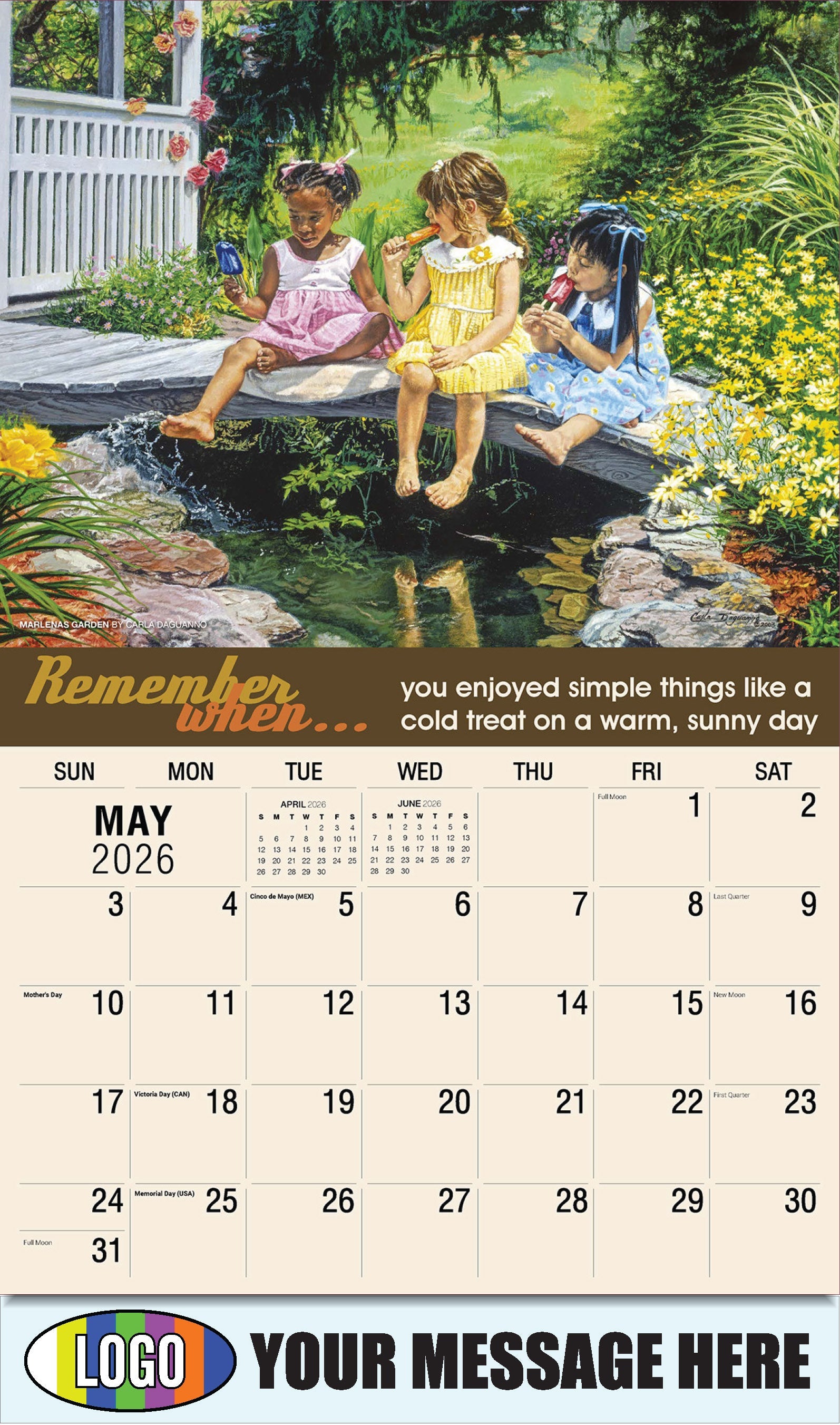 2026 Business Advertising Calendar - Remember When - Marlenas Garden by Carla Daguanno - May