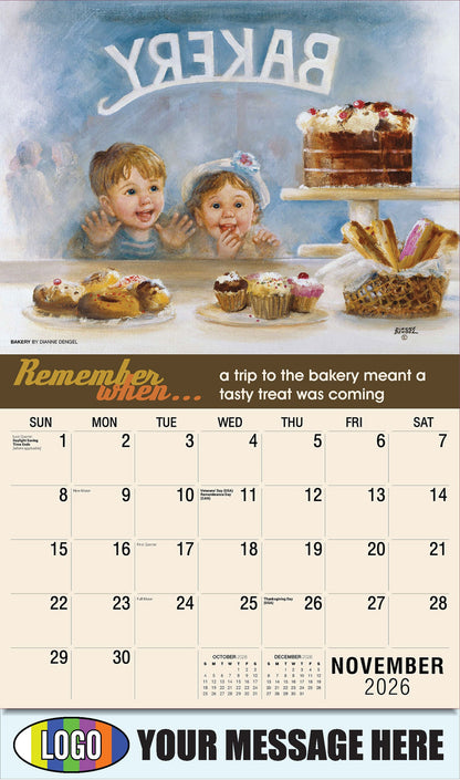 2026 Business Promotion Calendar - Remember When - Bakery by Dianne Dengel - November