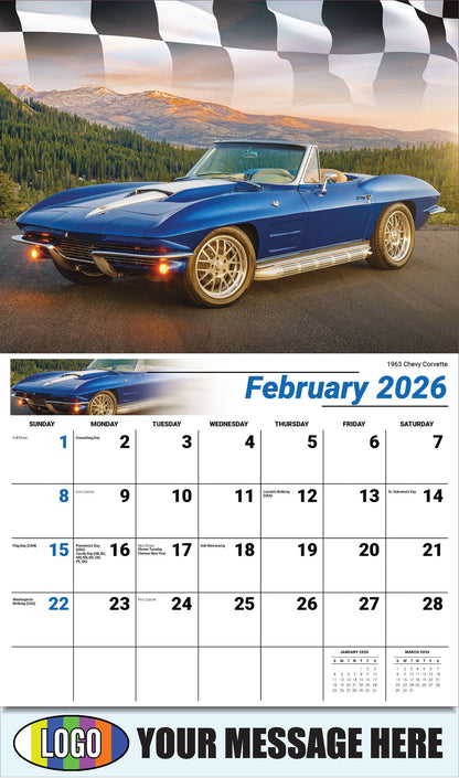 2026 Business Promotional Calendar - Road Warriors - 1963 Chevy Corvette - February