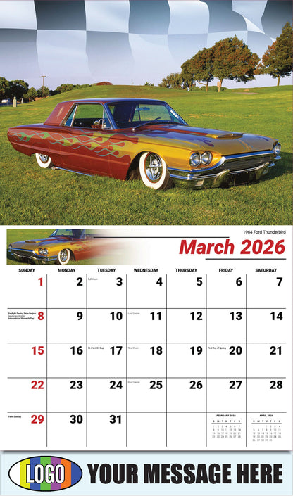 2026 Business Promotional Calendar - Road Warriors - 1964 Ford Thunderbird - March