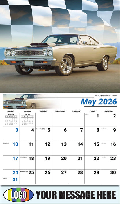 2026 Business Advertising Calendar - Road Warriors - 1968 Plymouth Road Runner - May