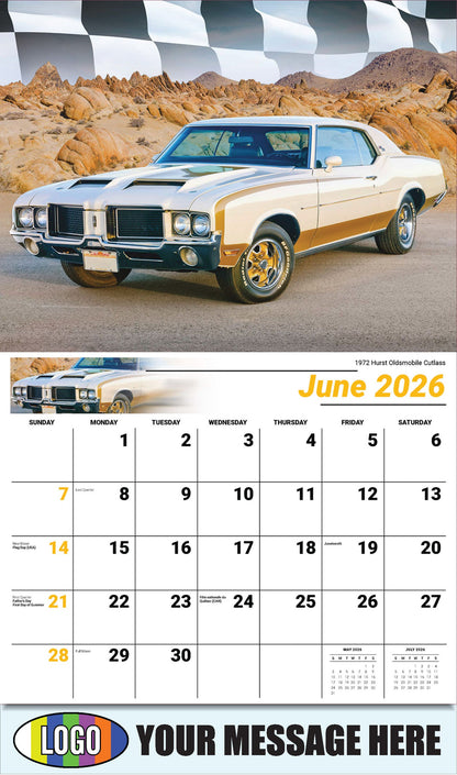 2026 Business Advertising Calendar - Road Warriors - 1972 Hurst Oldsmobile Cutlass - June