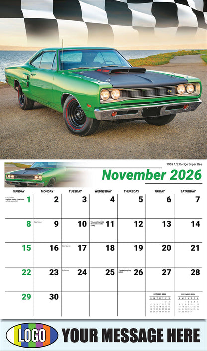 2026 Business Promotion Calendar - Road Warriors - 1969 1/2 Dodge Super Bee - November