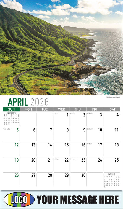 2026 Business Advertising Calendar - Scenes of America - Honolulu, Oahu, Hawaii - April