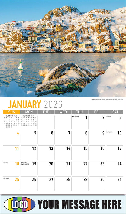 2026 Business Promotional Calendar - Atlantic Canada Scenic - The Battery, St. John’s, Newfoundland and Labrador - January