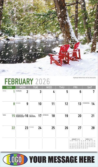 2026 Business Promotional Calendar - Atlantic Canada Scenic - Kejimkujik National Park, Port Joli, Nova Scotia - February