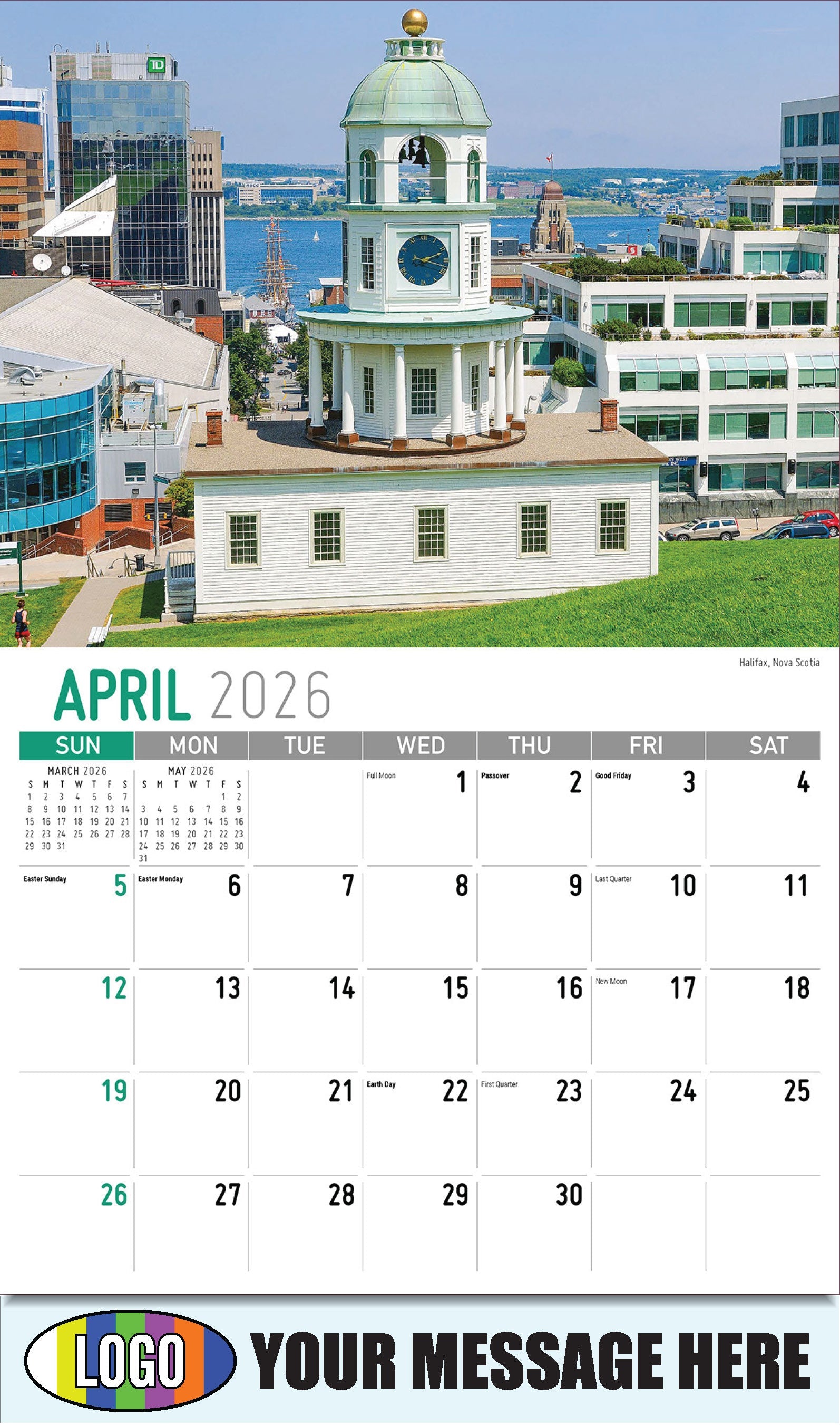 2026 Business Advertising Calendar - Atlantic Canada Scenic - Halifax, Nova Scotia - April