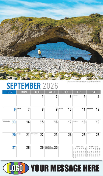 2026 Business Promo Calendar - Atlantic Canada Scenic - Arches Provincial Park, Portland Creek, Newfoundland and Labrador - September