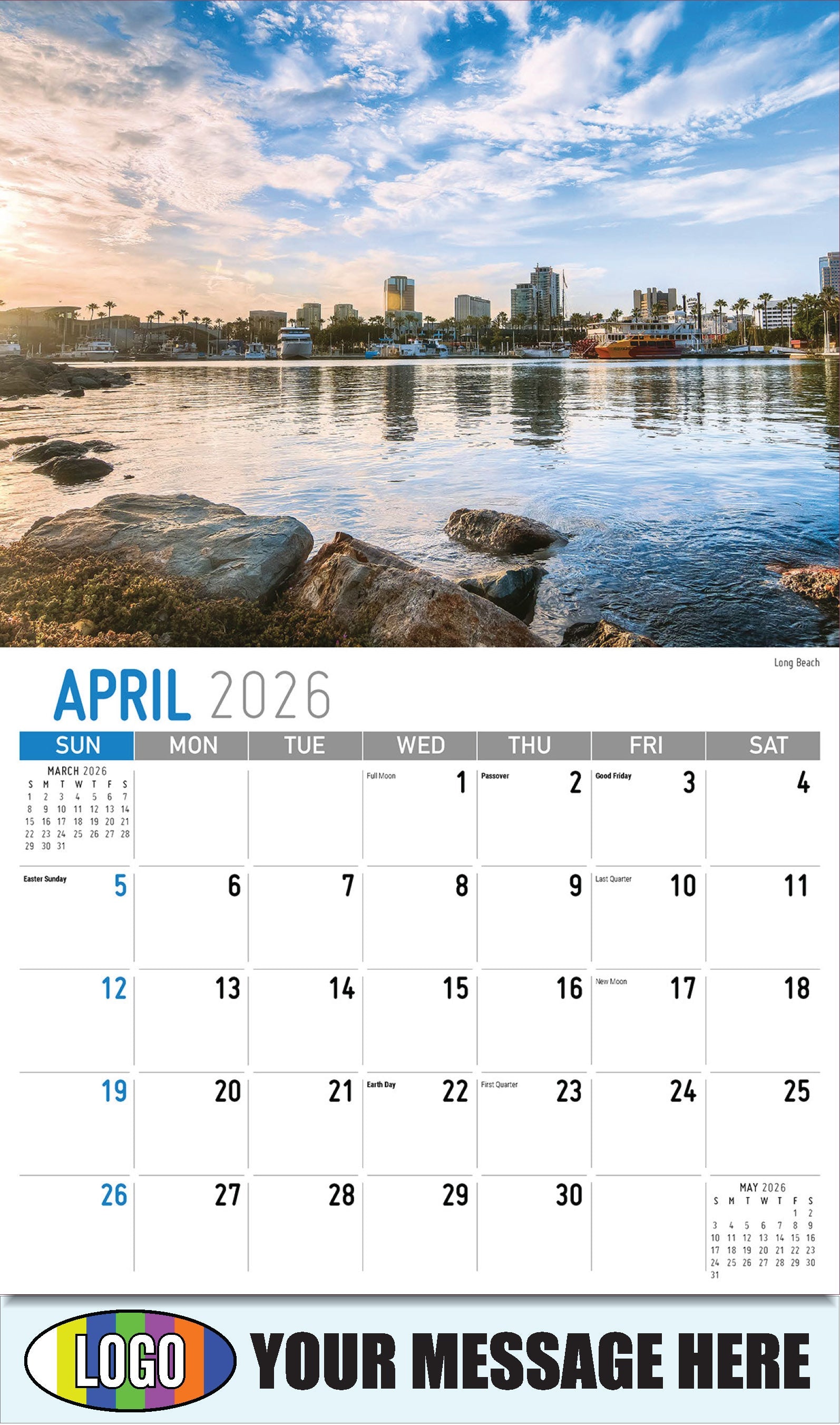 2026 Business Advertising Calendar - Scenes of California - Long Beach - April