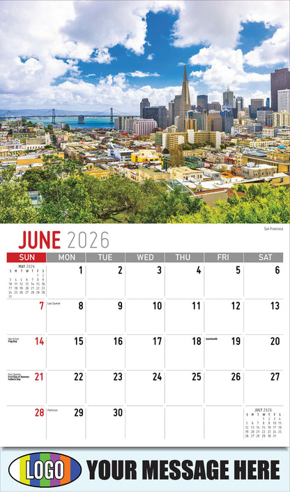 2026 Business Advertising Calendar - Scenes of California - San Francisco - June