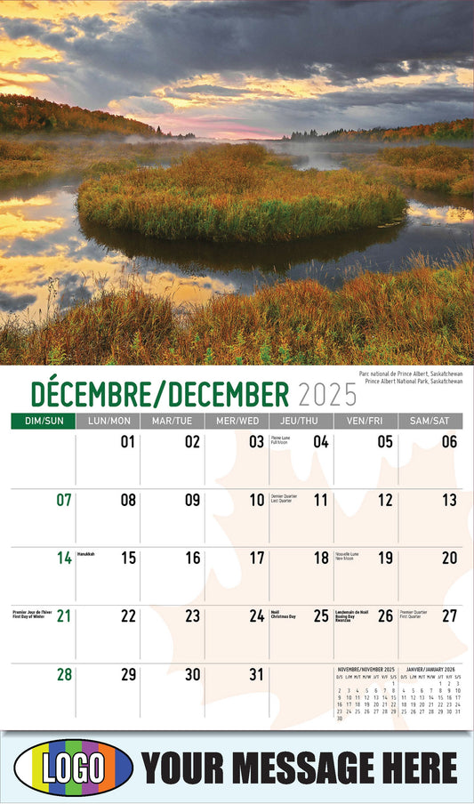 2026 Business Promotional Calendar - Scenes of Canada - Parc national de Prince Albert, Saskatchewan - December_a