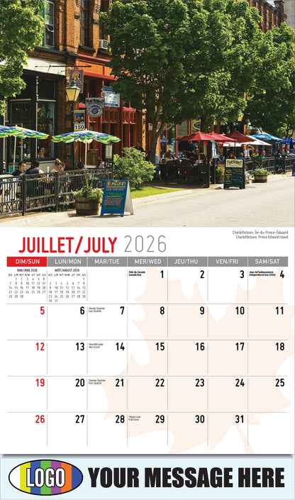 2026 Business Promo Calendar - Scenes of Canada - Charlottetown, Île-du-Prince-Édouard
 - July