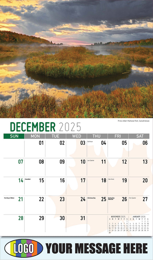 2026 Business Promotional Calendar - Scenes of Canada - Prince Albert National Park, Saskatchewan - December_a