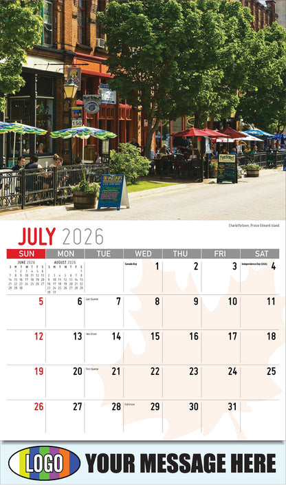 2026 Business Promo Calendar - Scenes of Canada - 
Charlottetown, Prince Edward Island - July