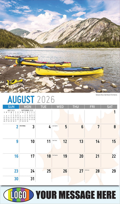 2026 Business Promo Calendar - Scenes of Canada - 
Nahanni River, Northwest Territories - August
