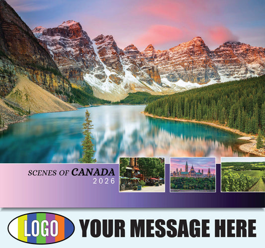 2026 Business Promotion Calendar - Scenes of Canada - Printed with your Logo, Name and message