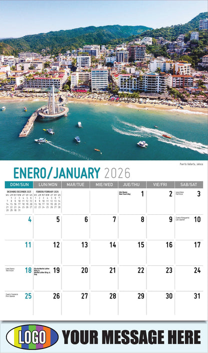 2026 Business Promotional Calendar - Scenes of Mexico - Puerto Vallarta, Jalisco - January