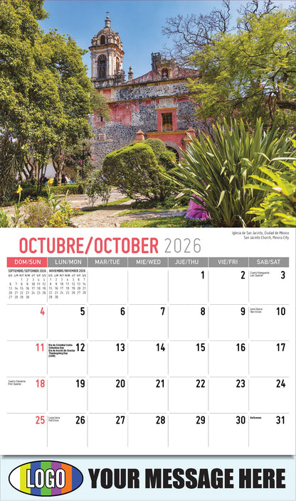 2026 Business Promotion Calendar - Scenes of Mexico - Iglesia de San Jacinto, Ciudad de México
San Jacinto Church, Mexico City - October