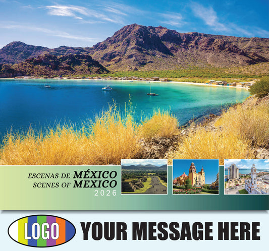 2026 Business Advertising Calendar - Scenes of Mexico - Printed with your Logo, Name and message