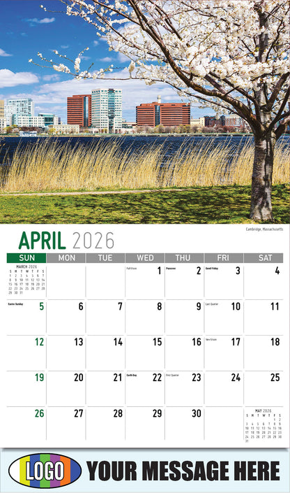 2026 Business Advertising Calendar - Scenes of New England - Cambridge, Massachusetts - April