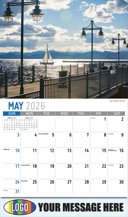 2026 Business Advertising Calendar - Scenes of New England - Lake Champlain, Vermont - May