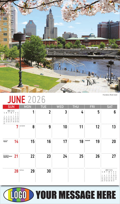 2026 Business Advertising Calendar - Scenes of New England - Providence, Rhode Island - June