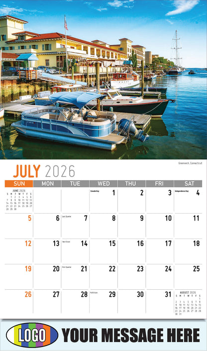 2026 Business Promo Calendar - Scenes of New England - Greenwich, Connecticut - July