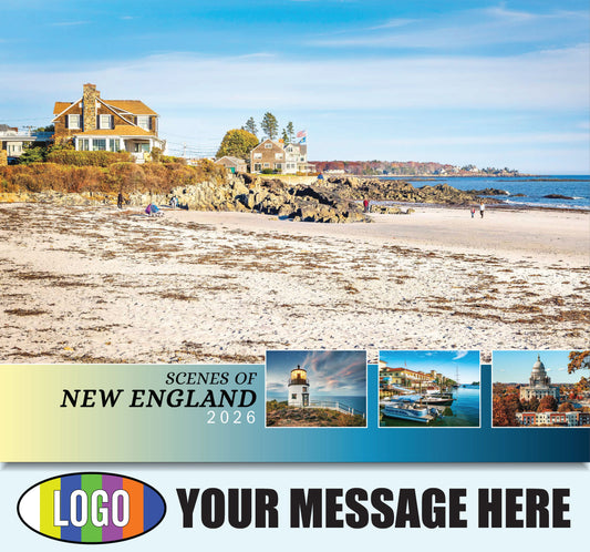 2026 Business Promo Calendar - Scenes of New England - Printed with your Logo, Name and message